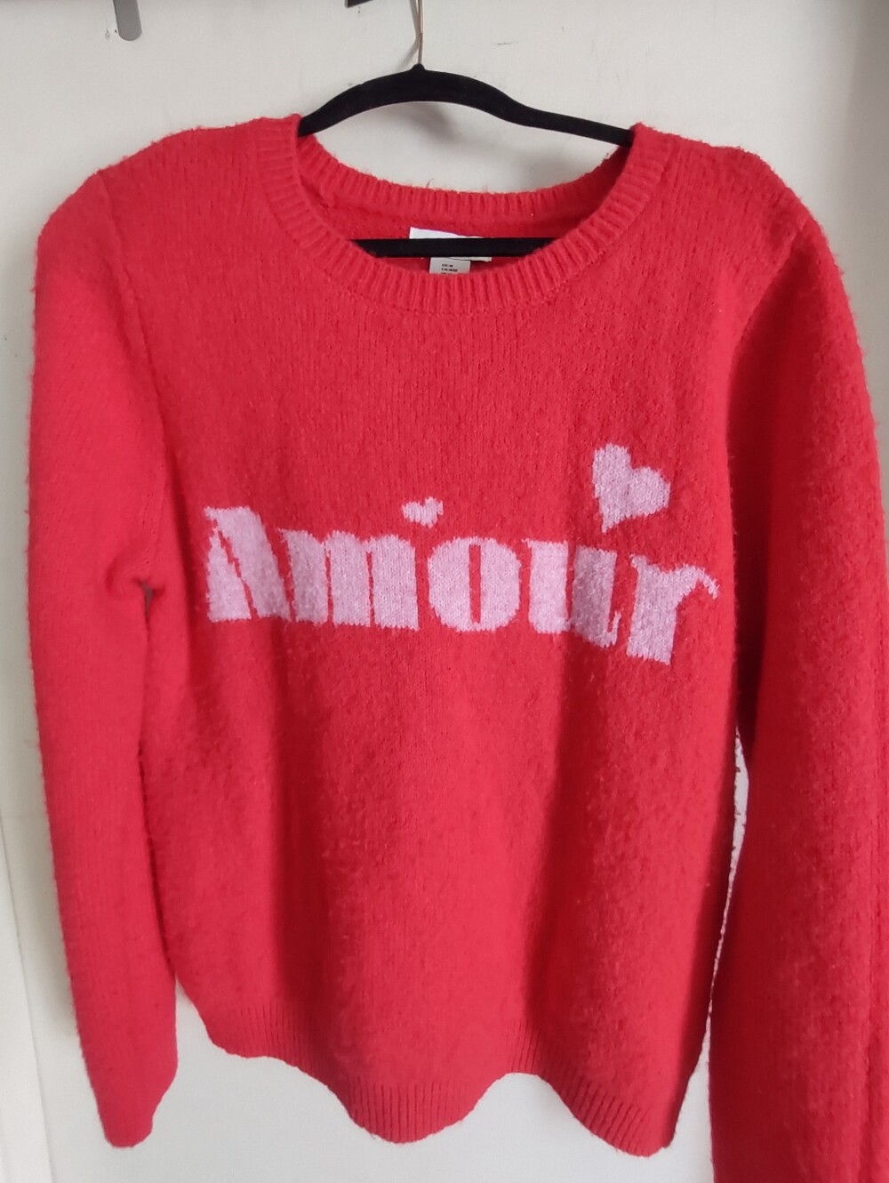Cupcakes And Cashmere Womens M Soft Cozy RED 'AMOUR' Sweater